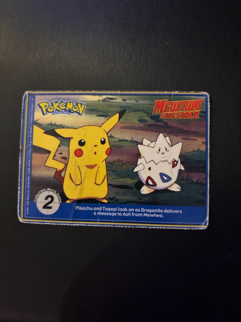 Pokemon Yellow & Blue Pikachu and Togepi Movie Card